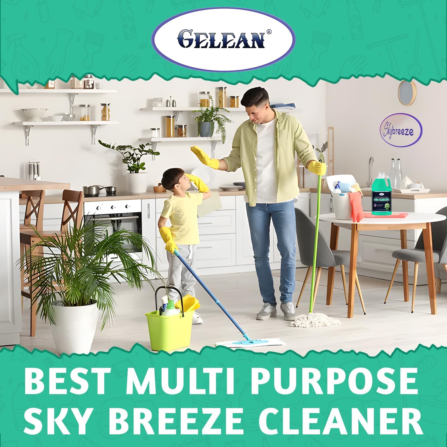 Multi Purpose Cleaner Pet Odor eliminator 64oz - Concentrate MAKES 32 GALLON - MADE IN USA- pH Neutral - Strong Floor Cleaner Odor eliminator - Stain