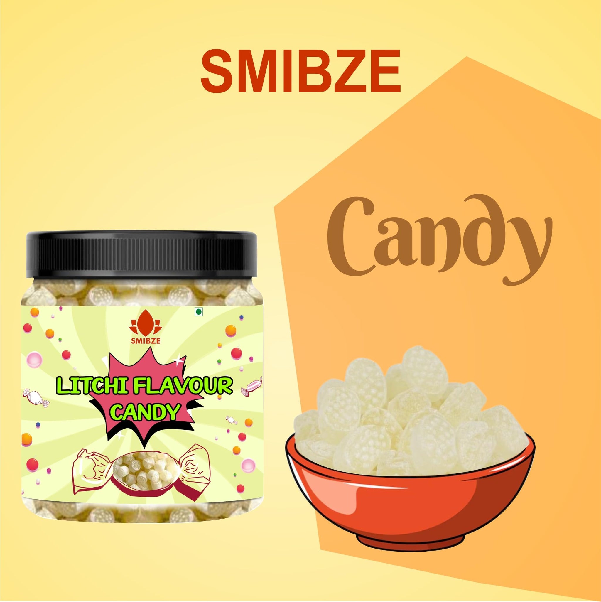SMIBZE Natural Litchi Flavour Candy 150 GM (Pack of 1) SMIBZE
