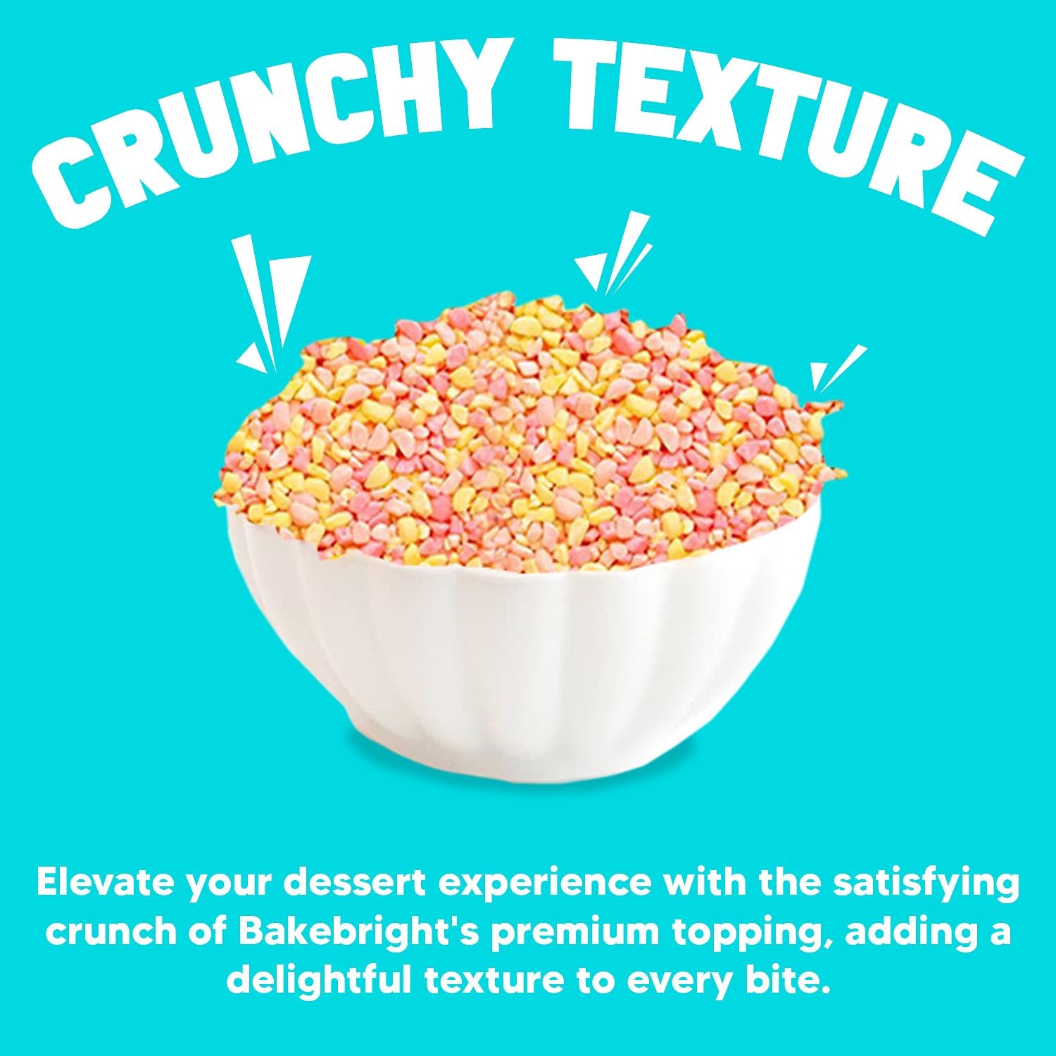 Bakebright Strawberry Shortcake Crunch Crumbles Topping | 4oz Tasty Ice Cream Dessert Topping Crunch Coat Toppings for Ice Cream Bar Topper