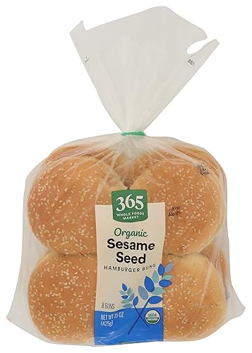 365 by Whole Foods Market Organic Sesame Hamburger Buns, 15 OZ