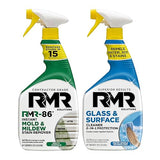 RMR Surface Renewal System - Instant Stain Remover + Glass & Surface Cleaner/Protectant, Indoor/Outdoor Cleaning Kit for Mirror, Screen, Furniture