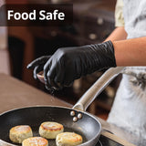 SwiftGrip Disposable Nitrile Gloves, Black Nitrile Gloves Disposable Latex Free for Cooking & Esthetician, Food-Safe Rubber Gloves, Powder Free