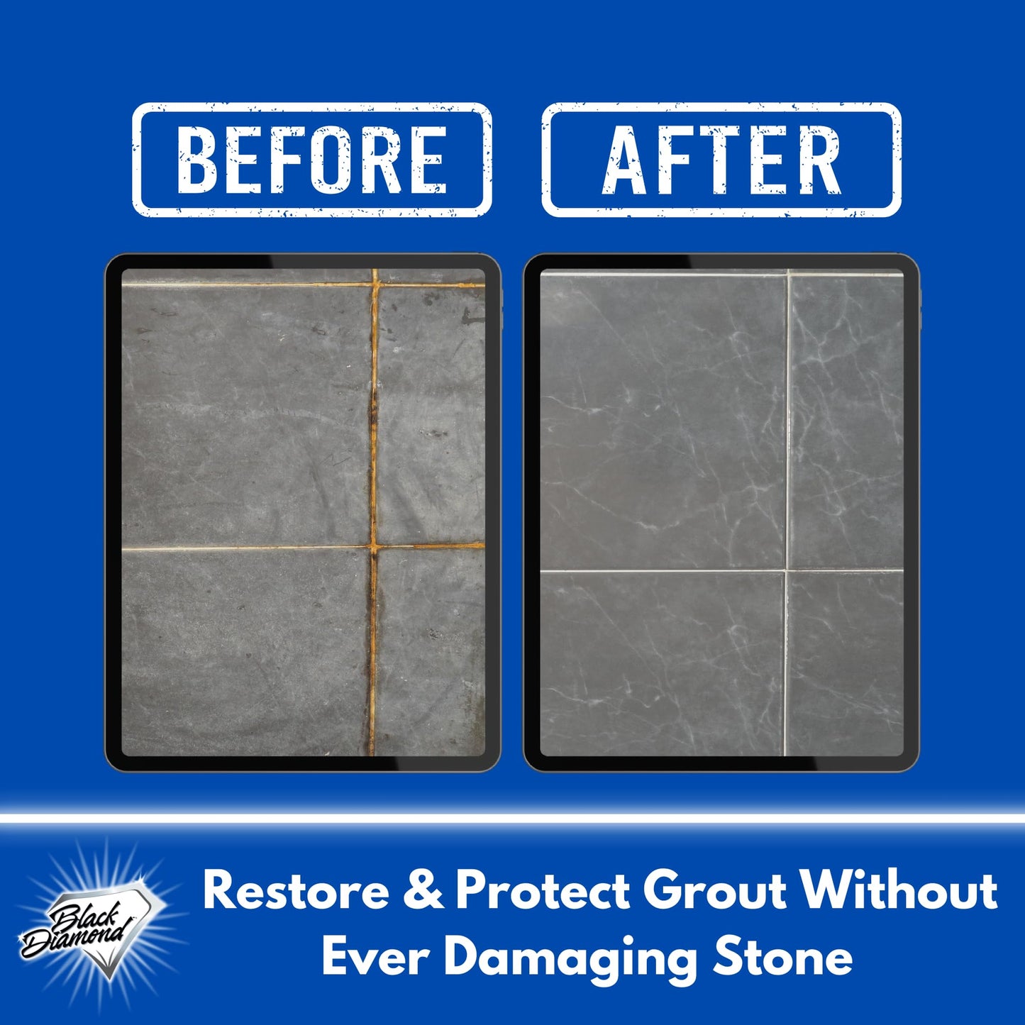 Granite Plus (Cleaner & Sealer) Deep Cleans & Seals All Natural Stone Countertops + Ultimate Grout Cleaner with Brush - Safe for Natural Stone - Acid