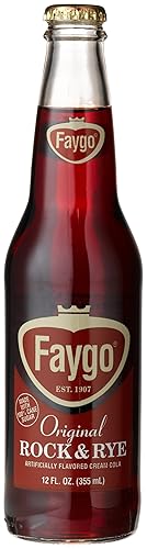 Faygo ROCK N RYE - THE ORIGINAL CREAM COLA FROM DETROIT "Insane Clown's Favorite", 12-Ounce Glass Bottles (Pack of 12)
