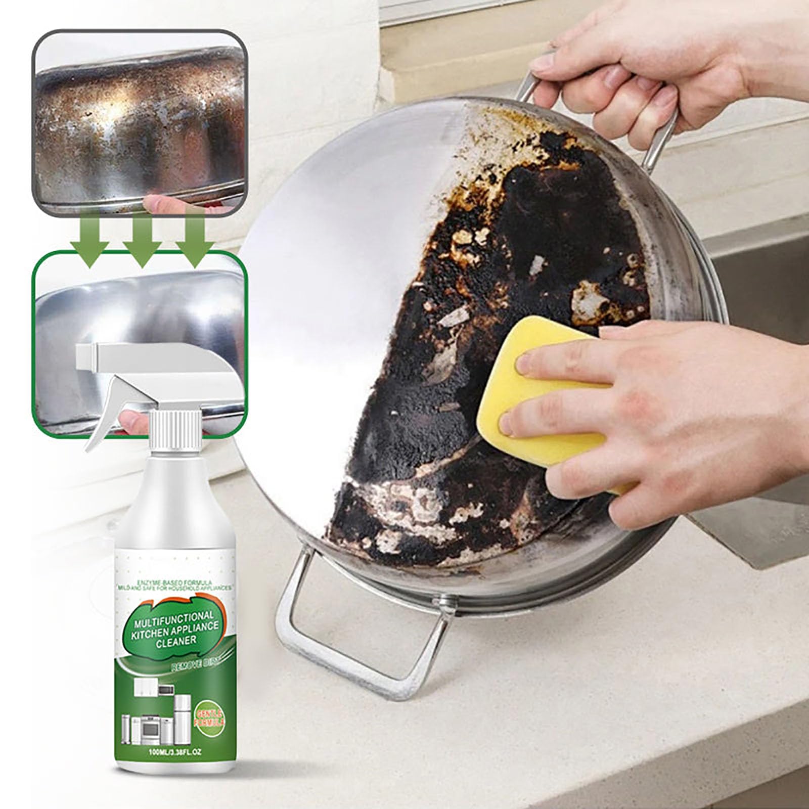Lunkun Multi-Purpose Enzyme Foam Cleaner, Kitchen Appliance Cleaner Spray, Heavy Duty Degreaser Stain Remove, Versatile, Powerful & Perfect