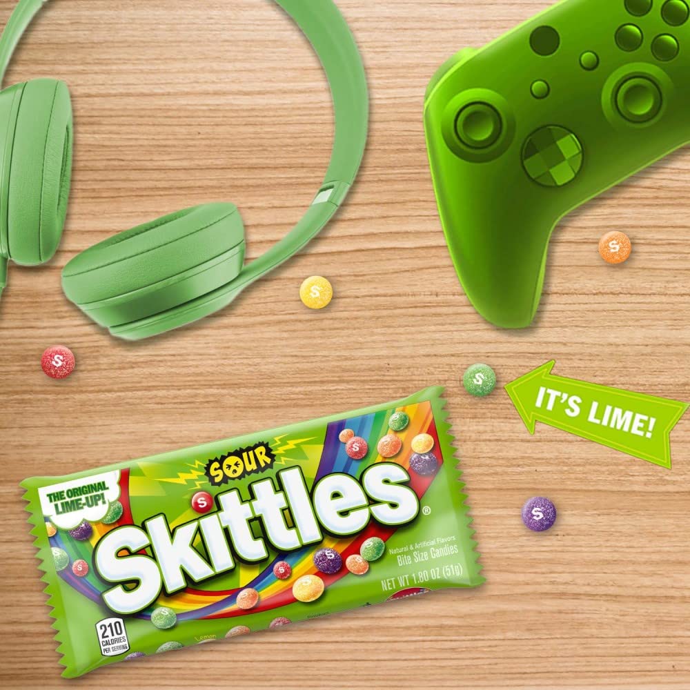 SKITTLES Sour Candy, Full Size, 1.8 oz Bag