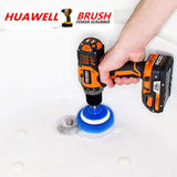 13 Pieces 4 Inch Drill Scouring Pads Cleaning Kit-4 Kinds of Abrasive Buffing Pads-4-Inch Disc Pad Holder with 12 Scrubbing Pads-Great for Cleaning