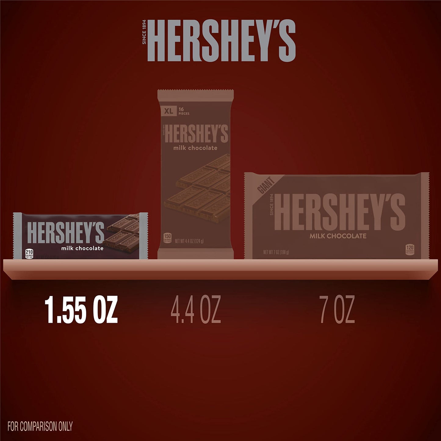 HERSHEY'S Milk Chocolate Candy Bar, 1.55 oz