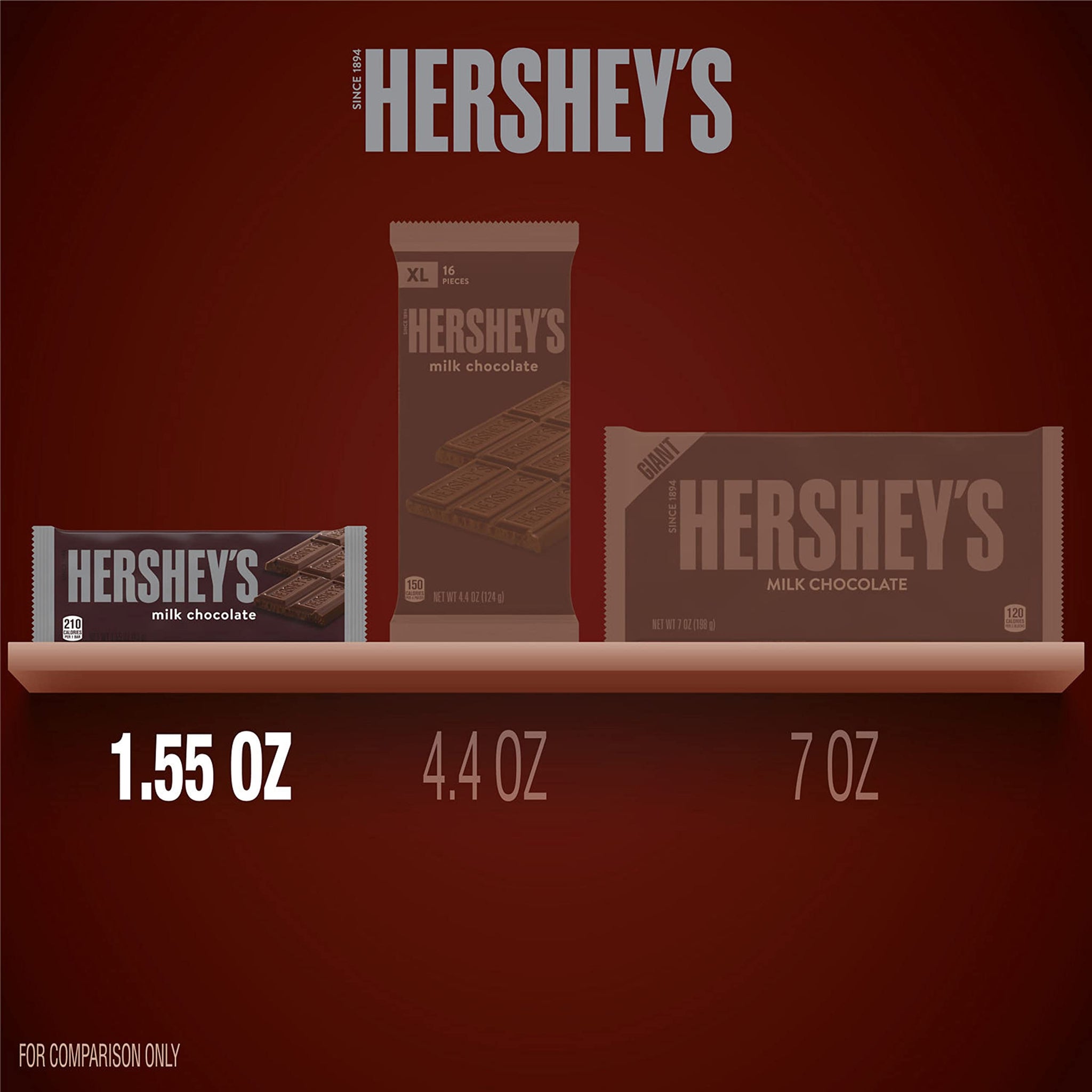 HERSHEY'S Milk Chocolate Candy Bar, 1.55 oz