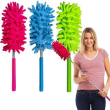M-Jump 3 Pack Retractable Long-Reach Washable Duster for Cleaning, Microfiber Hand Duster Brush with Telescoping Pole for Cleaning Car, Window