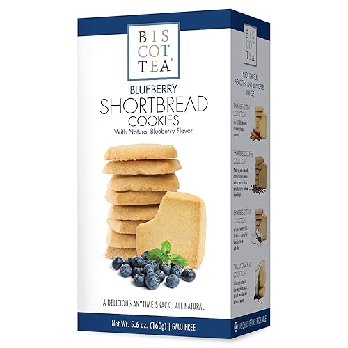 BISCOTTEA Blueberry Tea Shortbread Cookie (8 Cookies)
