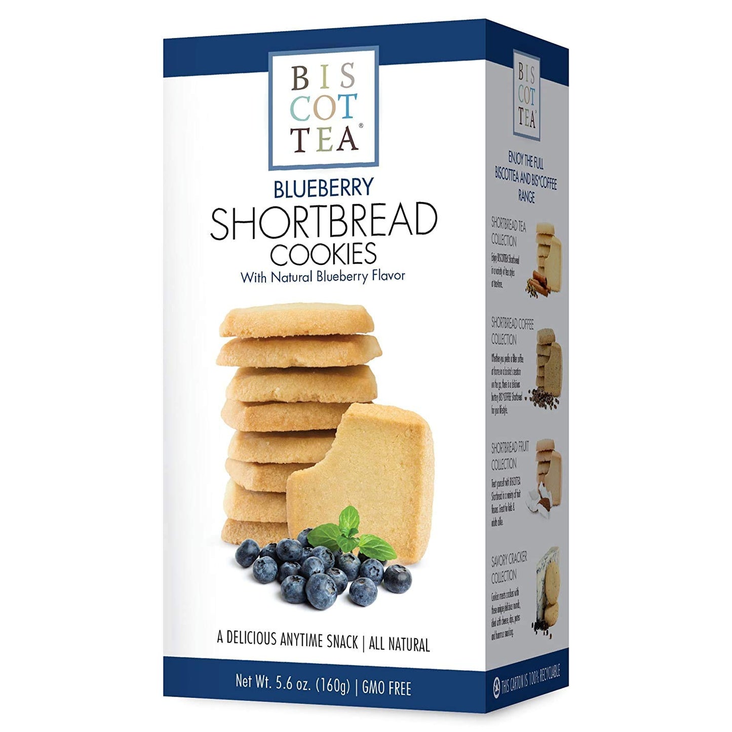 BISCOTTEA Blueberry Tea Shortbread Cookie (8 Cookies)