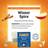 Twinings Winter Spice Herbal Tea - Camomile with Apple, Cinnamon, Cardamom, Cloves, Caffeine-Free Tea Bags Individually Wrapped, 20 Count (Pack of 2)
