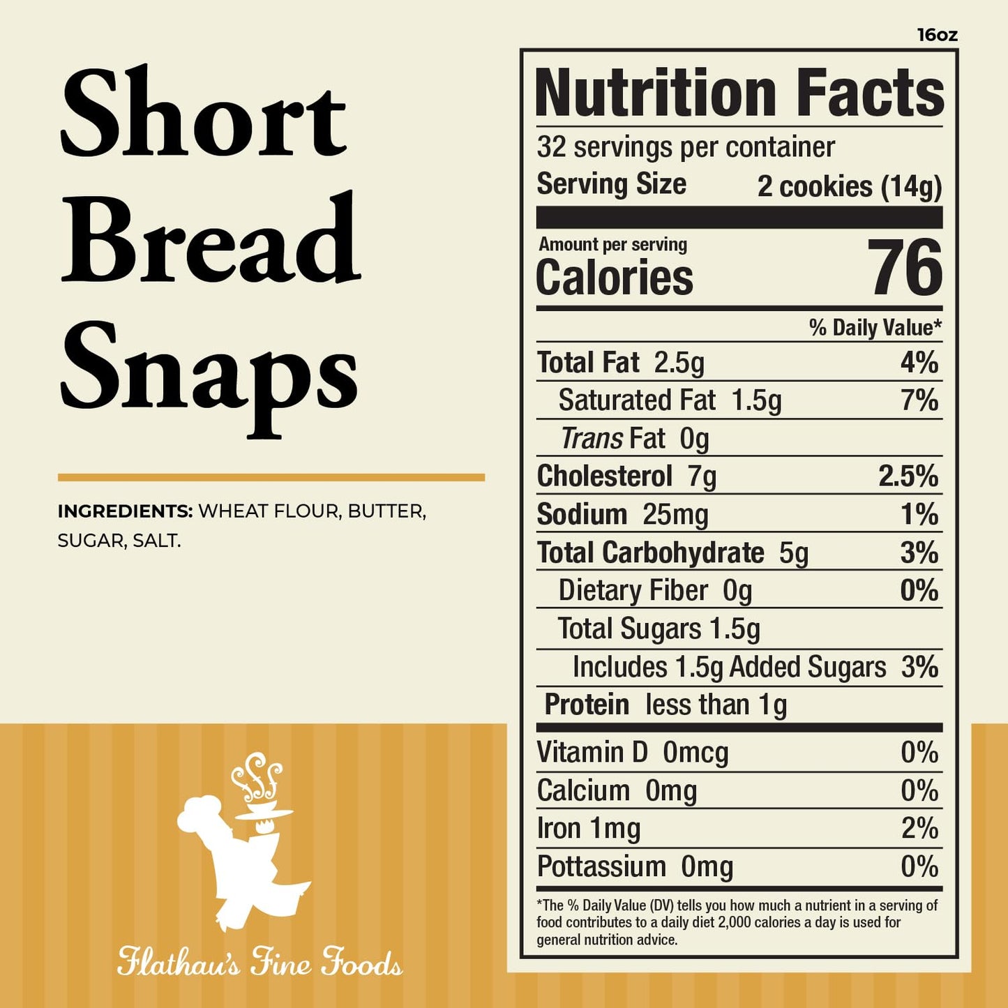 Flathau’s Fine Foods, Gourmet Shortbread Cookies, Handcrafted All Natural Artisan Bites, Southern-Baked Sweet Snaps with a Buttery Finish (Original