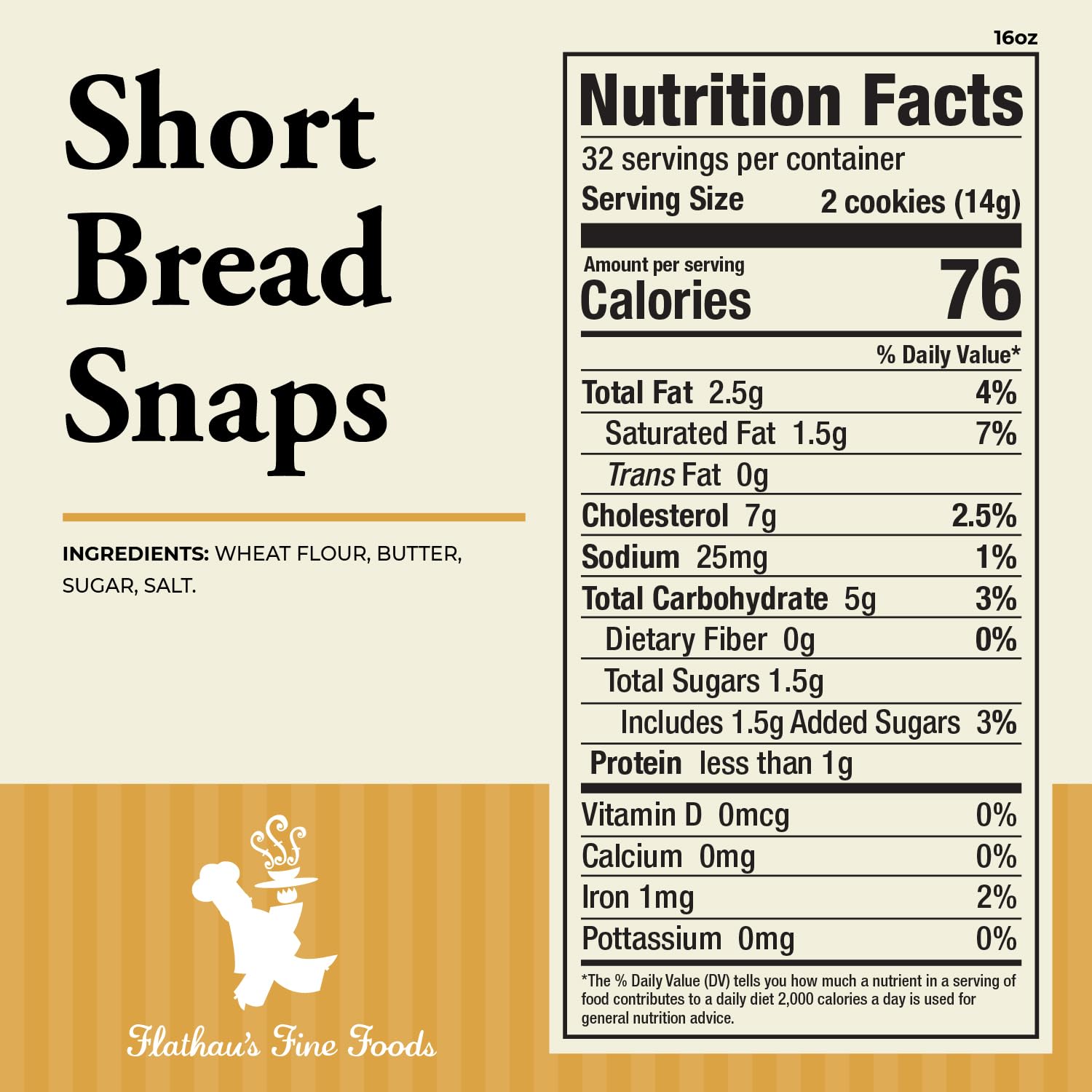 Flathau’s Fine Foods, Gourmet Shortbread Cookies, Handcrafted All Natural Artisan Bites, Southern-Baked Sweet Snaps with a Buttery Finish (Original