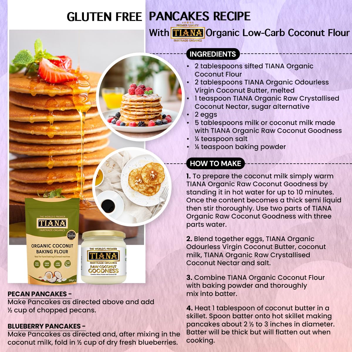 TIANA Fair Trade Organic Coconut Baking Flour 500g