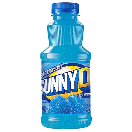 Sunny Delight Orange Fused Blue Raspberry Beverage, 16 Ounce Bottle, Pack of 12