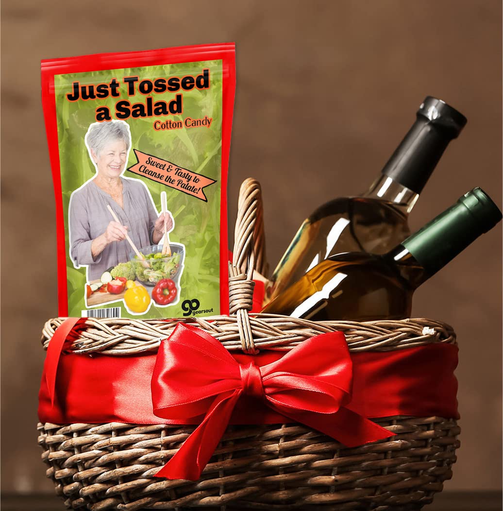 JUST TOSSED A SALAD Gourmet Cotton Candy - 1 ounce - Strawberry Flavor - Gluten Free - Made in the USA