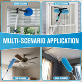 Cobweb Duster with Extension Pole, 20Ft Ceiling Fan Cleaner Duster, High Ceiling Duster Kit with 5-12Ft Telescoping Extension Pole, Long Handle Duster