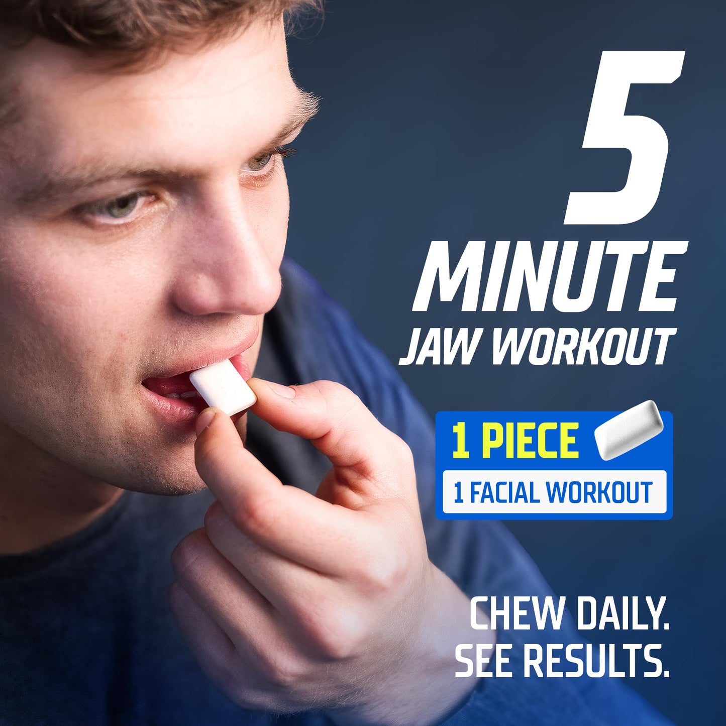 GYMGUM Jawline Gum Ultra Hard Chewing Gum | No Calories, No Sugar, No Artificial Sweeteners | Keto Friendly Mewing Gum for Jawline Training