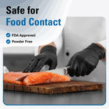 SWIFTLITE Disposable Nitrile Gloves Black, Food Safe Rubber Gloves Latex-Free Powder-Free for Cooking Food Prep Kitchen Clean (Medium, 100)