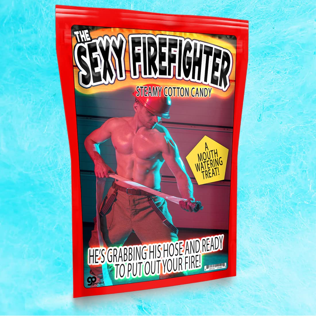 Sexy Firefighter Steamy Cotton Candy - Gourmet Candy Gifts for Women - Hot Fireman Gifts for Friends - Funny Gag Gifts for Ladies Christmas