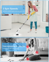 Leebein Electric Spin Scrubber, Cordless Cleaning Brush with 8 Replaceable Brush Heads, Tub and Floor Tile 360 Power Scrubber Dual Speed