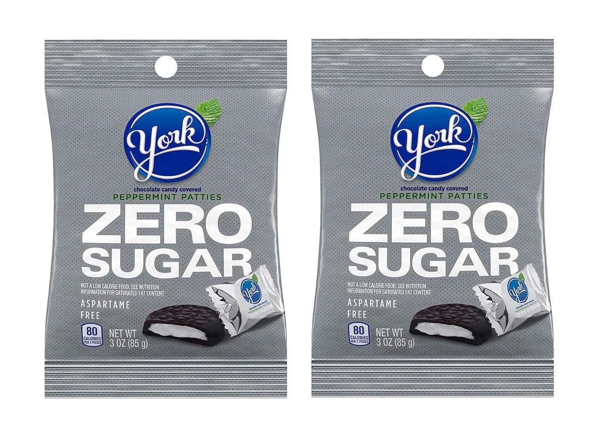 Zero Sugar Peppermint Patties - Chocolate Covered Mint Candy, Aspartame Free, 3 oz Bag (Pack of 6)