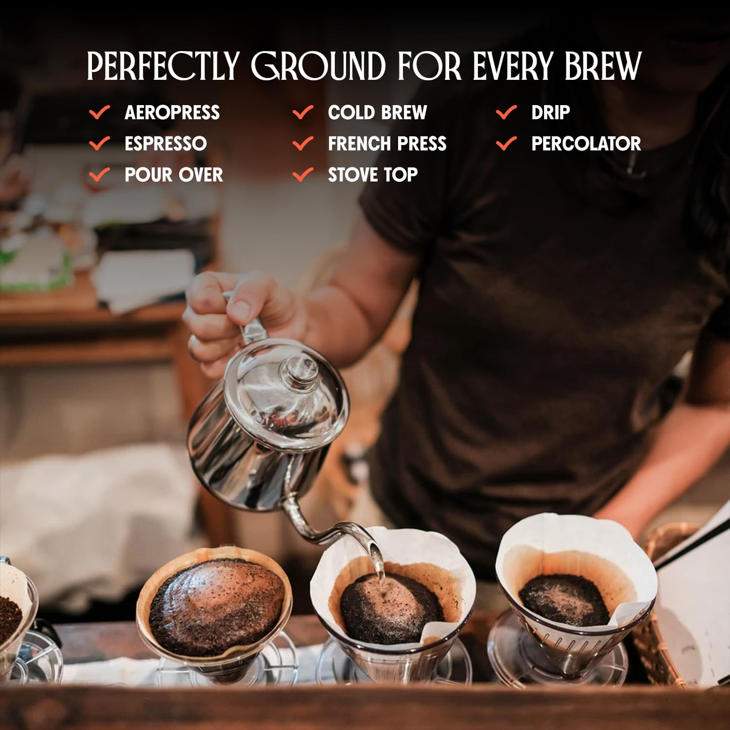 Forza Ground Coffee, Medium Dark Roast Ground Coffee, Bold Flavor with Dark Chocolate, Hazelnuts & Caramel, Specialty Coffee 12 oz Bag, Freshly