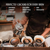 Forza Ground Coffee, Medium Dark Roast Ground Coffee, Bold Flavor with Dark Chocolate, Hazelnuts & Caramel, Specialty Coffee 12 oz Bag, Freshly