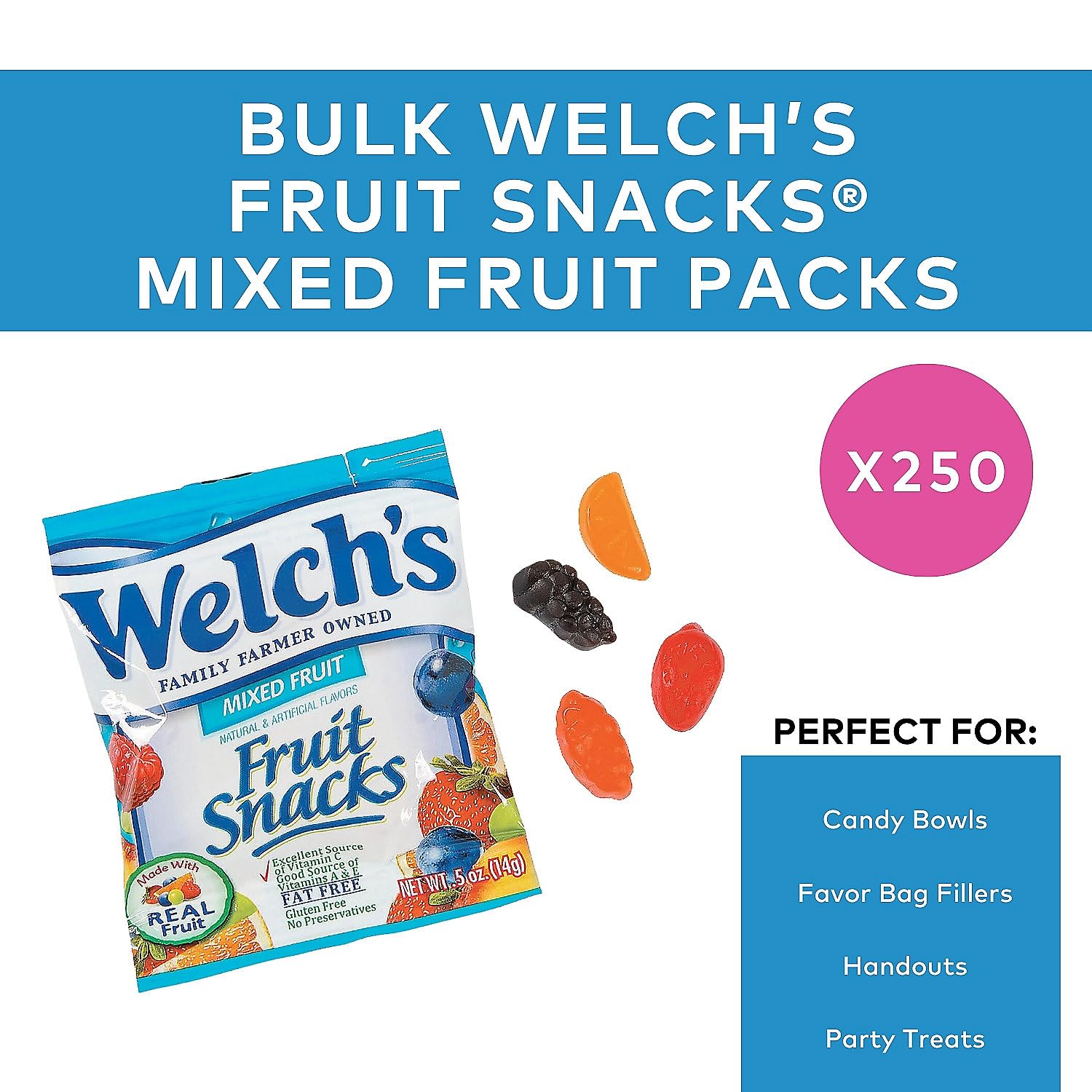 Welch's Fruit Snacks Mixed Fruit, 250 Count