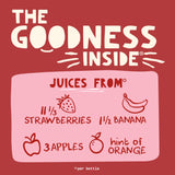 Naked Boosted Smoothie Strawberry Banana Machine, 15.2 fl oz Bottle - Real Fruit Juice Smoothie with Fiber, Excellent Source of Vitamin C and Vitamin