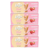 Gastone Lago Strawberry Wafer Rolls, 2.82 oz - Crispy Rolled Wafers with Smooth Strawberry Cream Filling, Light & Crunchy Snack [Pack of 4]