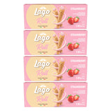 Gastone Lago Strawberry Wafer Rolls, 2.82 oz - Crispy Rolled Wafers with Smooth Strawberry Cream Filling, Light & Crunchy Snack [Pack of 4]