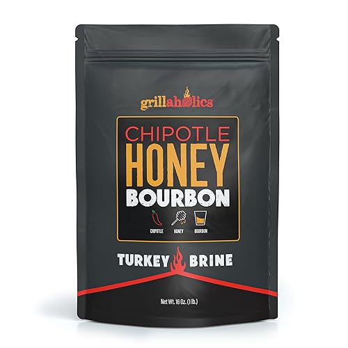 Grillaholics Chipotle Honey Bourbon Turkey Brine Kit - 16 oz Bag for Smoking, Roasting, Grilling & Deep Frying | Juicy Holiday & Thanksgiving Turkey