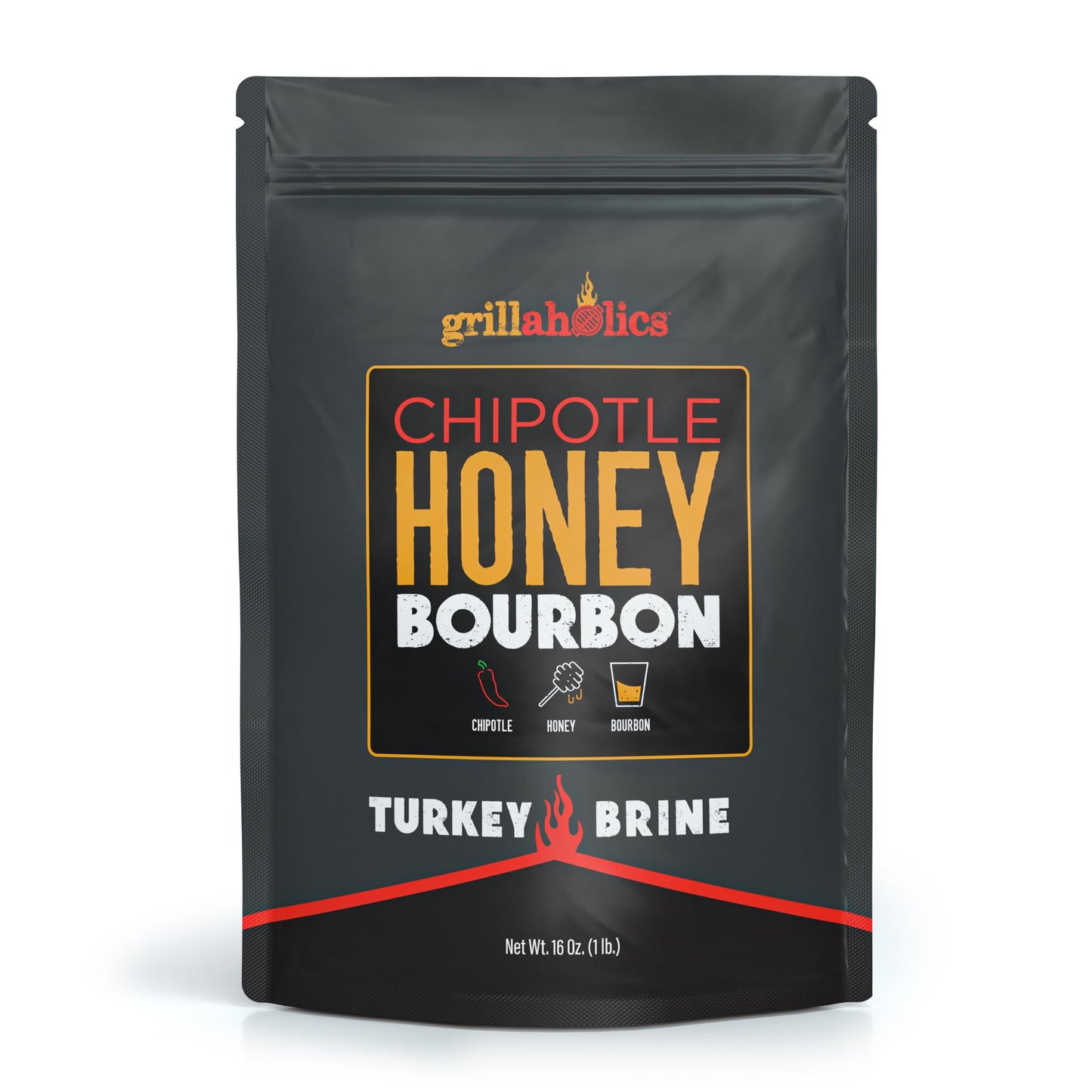 Grillaholics Chipotle Honey Bourbon Turkey Brine Kit - 16 oz Bag for Smoking, Roasting, Grilling & Deep Frying | Juicy Holiday & Thanksgiving Turkey