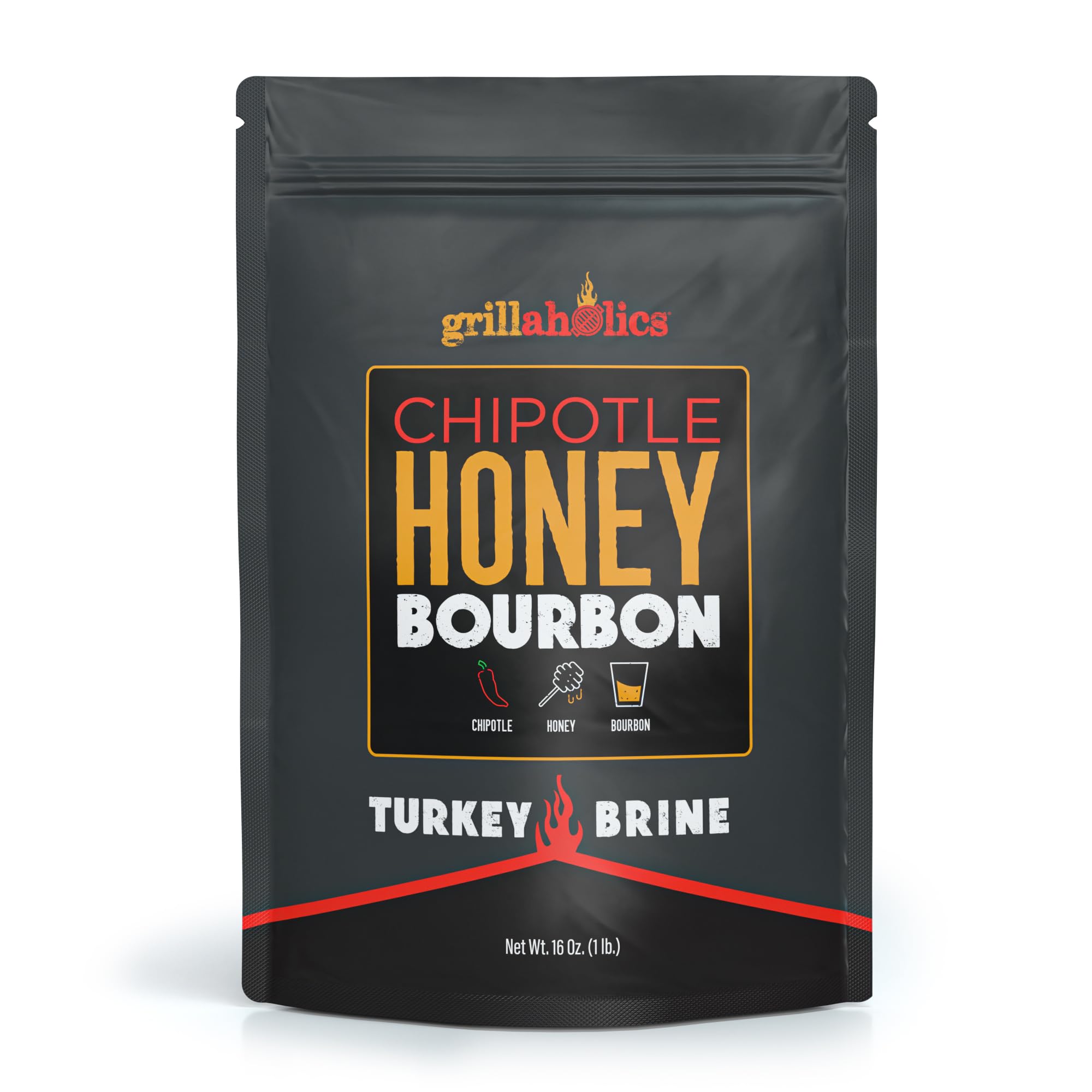 Grillaholics Chipotle Honey Bourbon Turkey Brine Kit - 16 oz Bag for Smoking, Roasting, Grilling & Deep Frying | Juicy Holiday & Thanksgiving Turkey