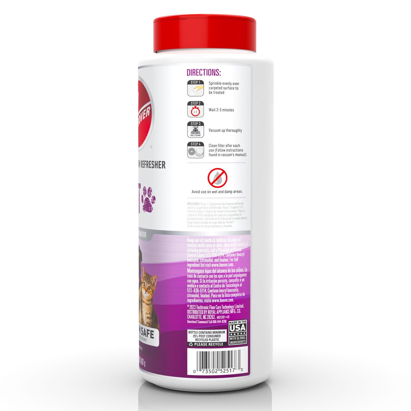 Hoover Pet Carpet and Room Refresher, 32 oz, Carpet Powder, Pet Odor Remover, Mountain Breeze Scent, Vacuum Cleaner Safe, For Use on Carpets, Rugs