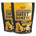 Hampton Farms - Super Extra-Large Sweet Honey Roasted Peanuts - 40 oz Resealable Bag - 2-Pack - Crunchy Glazed Snack for Charcuterie Boards, Lunches