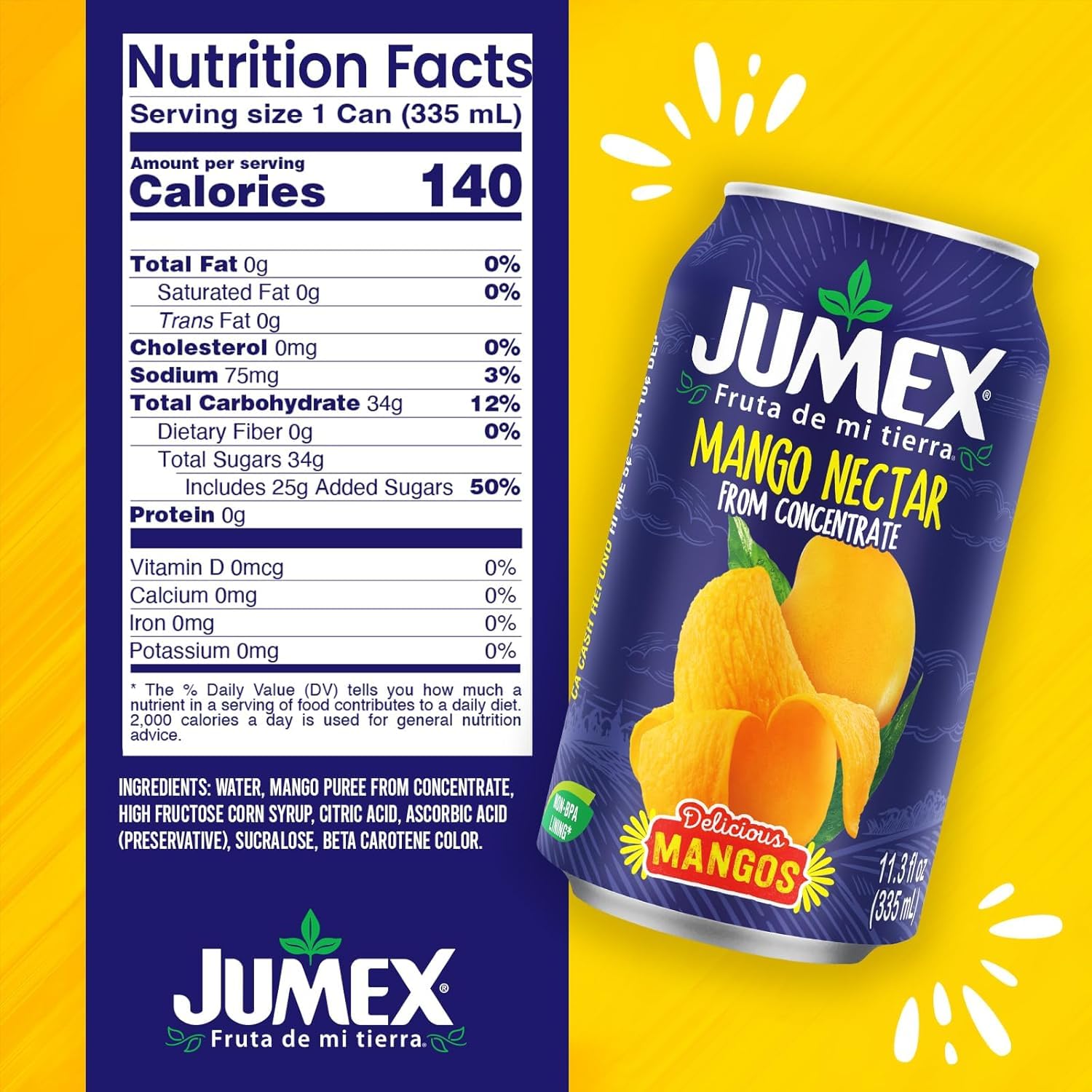 Jumex Mango Nectar - Mango Juice Nectar Made with Fresh Fruit Puree - Tropical Fruit Juice Concentrate for Smoothie Mix, Cocktail Mixers & Kids Drinks