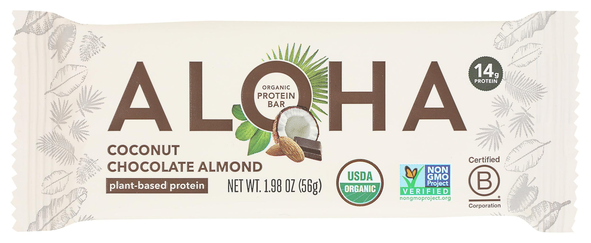 Aloha, Bar Chocolate Coconut Almond, 1.98 Ounce