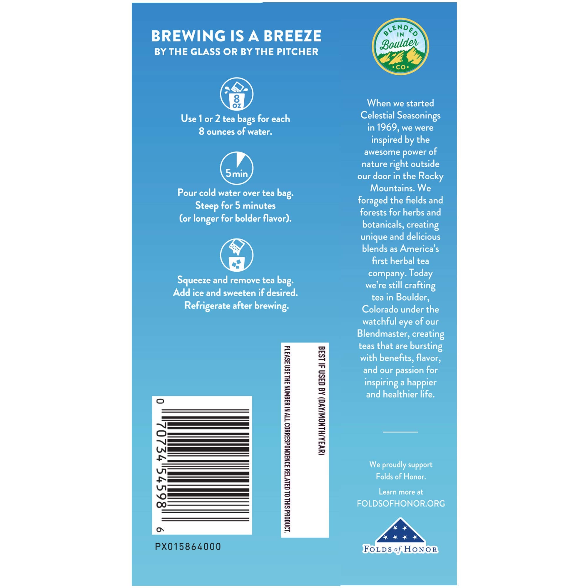 Celestial Seasonings Cold Brew Red, White & Blueberry Iced Tea Bags 18 tea bags