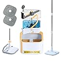 Spin Mop and Bucket System PRO w/Detachable Inner Bucket, Separates Clean and Dirty Water, Self Standing, Foldable Square Mop Head, Triple Jet Stream