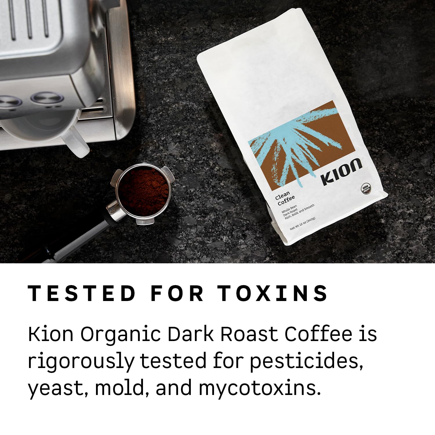 Kion Organic Ground Coffee | Best Tasting, Purest, Highest Antioxidant, Healthiest Coffee | Dark Roast 12 Oz