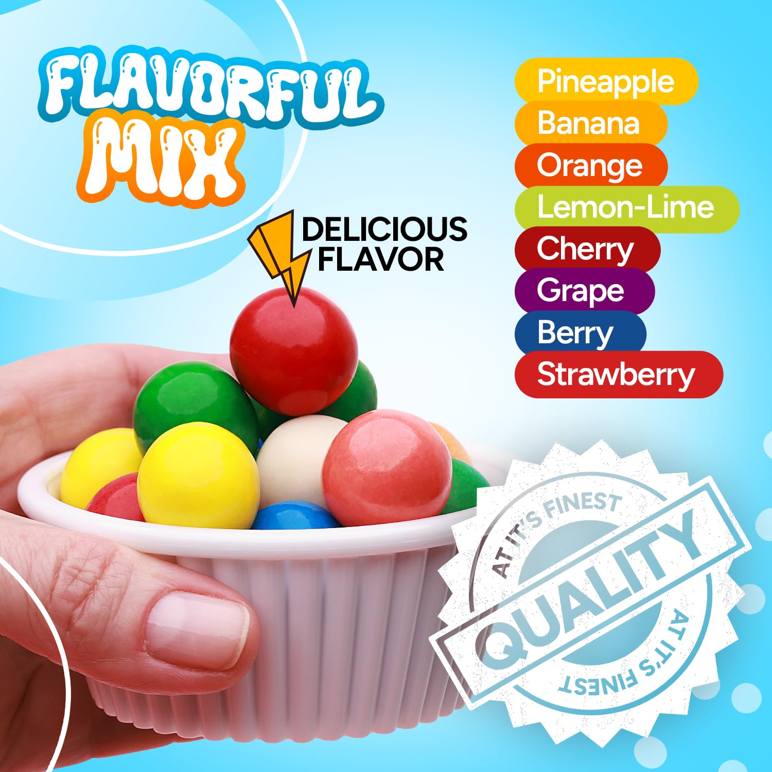 Gumballs for Kids - Dubble Bubble Assorted Gum balls Bulk 9.4 LB (850 pcs) - Individually Wrapped Gum balls - Chewing Bubble Gum - Assorted Gum Balls