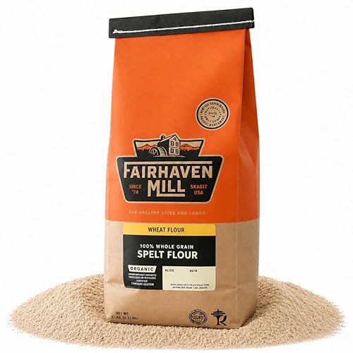 Fairhaven Mill Whole Grain Spelt Flour - USDA Organic Certified & Non-GMO - Nutty Flavor & High Absorption Rate for Artisan Breads, Pizza Crusts