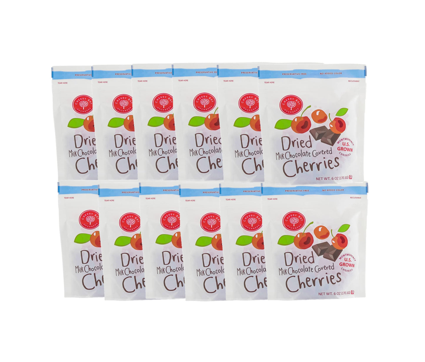 Milk Chocolate Covered Dried Cherries (Case of 12 - 6oz bags)