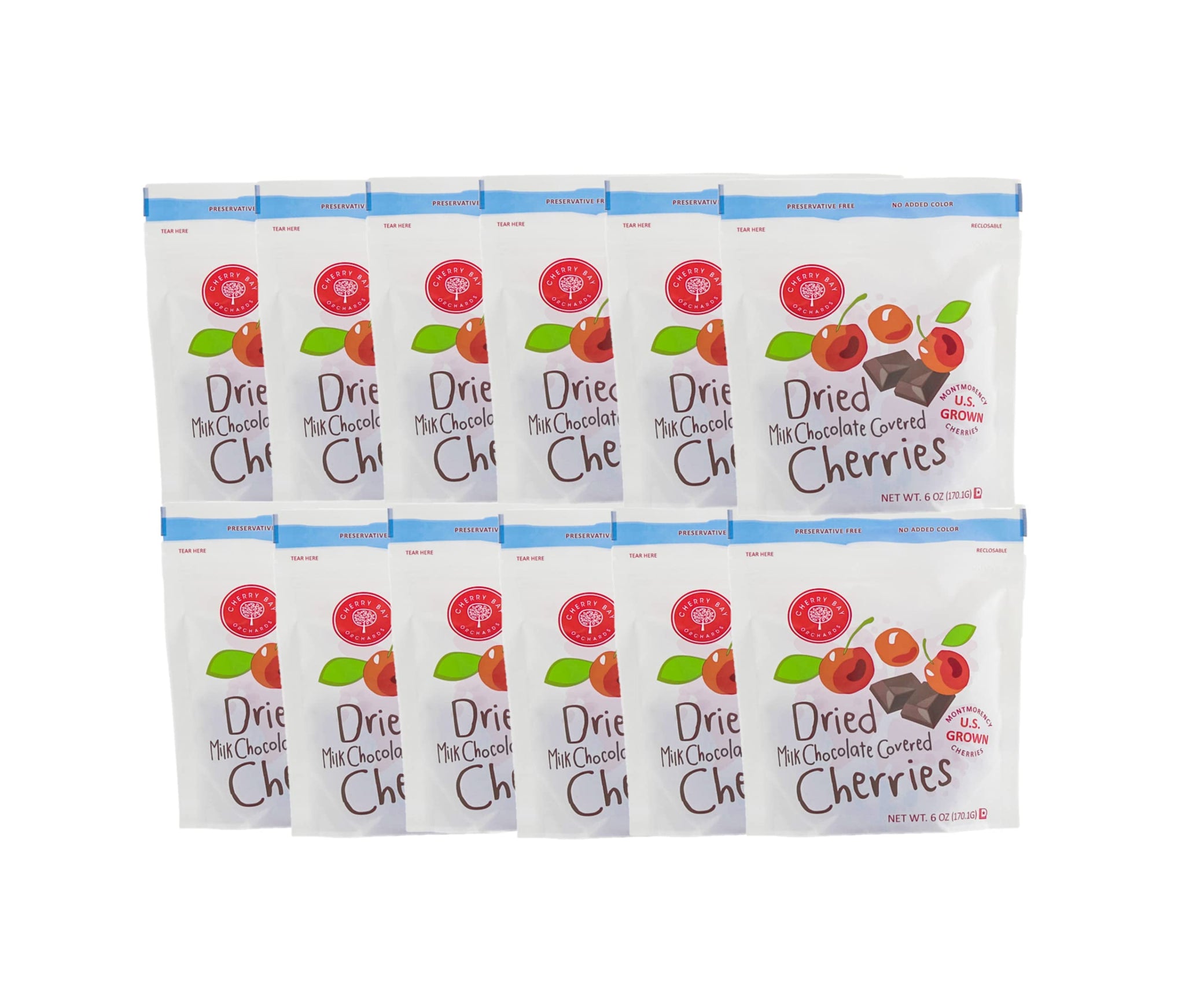 Milk Chocolate Covered Dried Cherries (Case of 12 - 6oz bags)