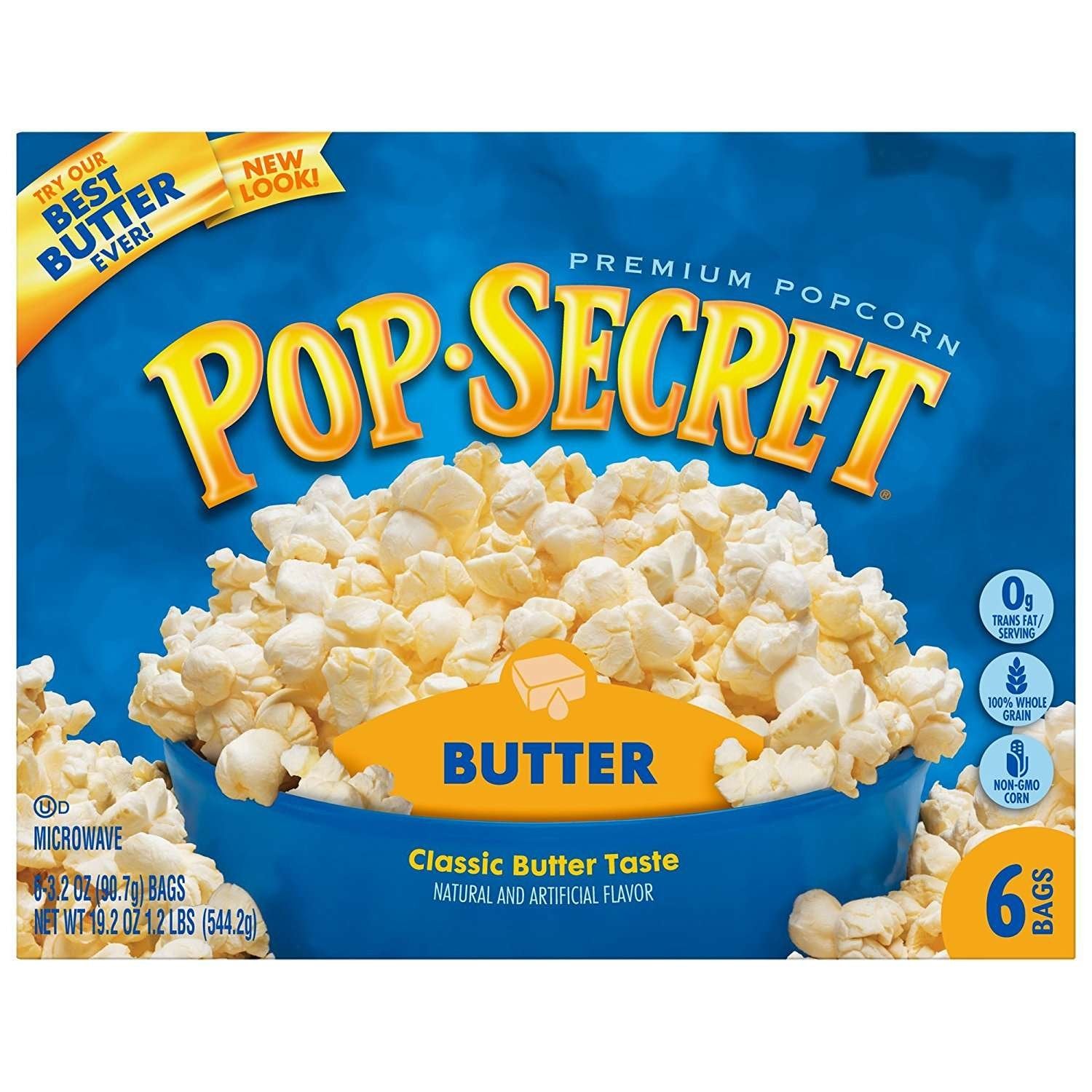 Pop Secret Microwave Popcorn, Butter, 6 Count (Pack of 6)