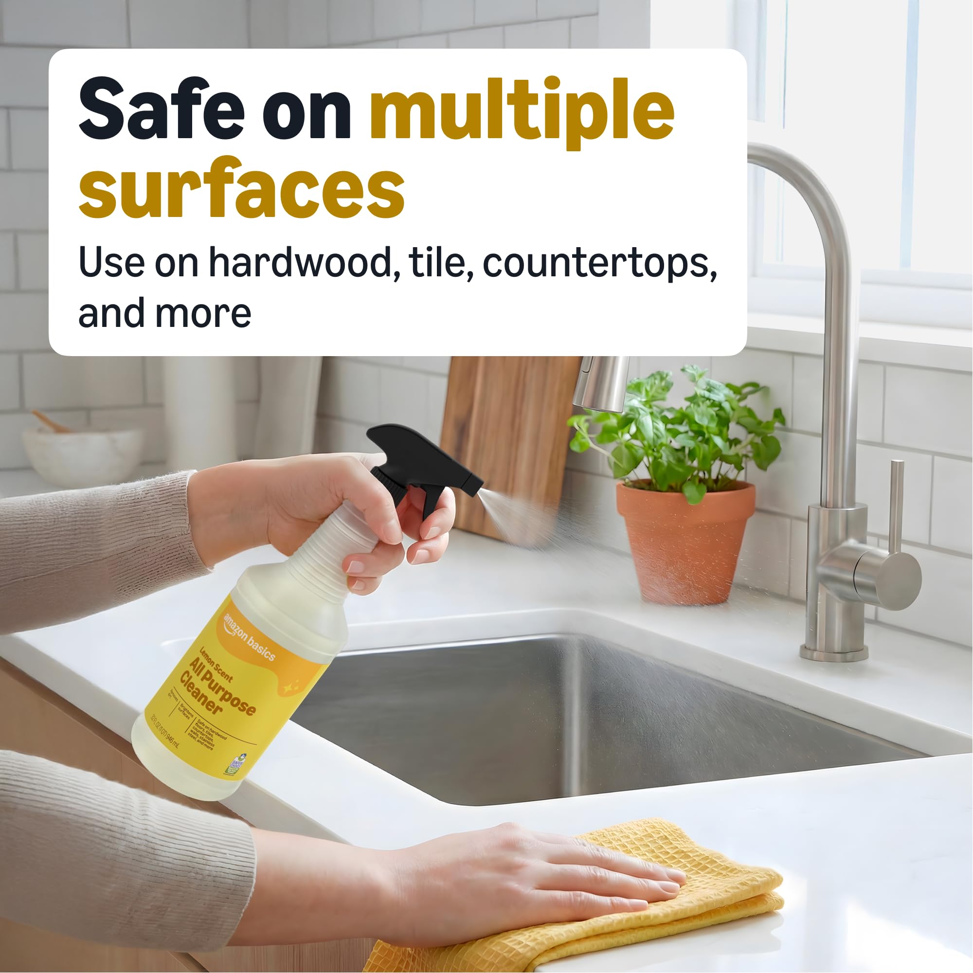 Amazon Basics All Purpose Cleaner, Lemon Scent, 32 fl oz, Pack of 2 (Previously Presto!)